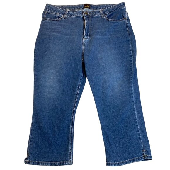 Lee Womens Capri Jeans 16M Blue Denim Machine Washable Comfortable & Stylish Fit - Picture 1 of 13